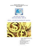 BÀI THUYẾT TRÌNH môn tài CHÍNH TIỀN tệ