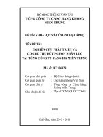 Nghiên cứu phát triển cơ chế thu hút nguồn nhân lực tại tổng công ty cảng hàng không miền trung