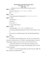 ĐỀ THI và đáp án thi học SINH GIỎI HUYỆN lớp 9 trung học cơ sở