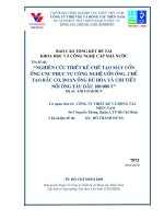 Nghiên cứu thiết kế và chế tạo máy uốn ống CNC phục vụ công nghệ uốn ống, chế tạo rắc co, đoạn ống bù hoà và chi tiết nối ống tàu dầu 100 000 t