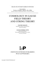 bailin d., love a. cosmology in gauge field theory and string theory