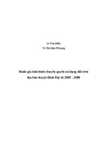 Đề tài: Đánh giá tình hình chuyển nhượng quyến sử dụng đất trên địa bàn huyện Bình Đại giai đoạn 2005-2008 ppt