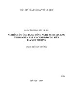 Nghiên cứu ứng dụng công nghệ 3s (RS GIS GPS) trong giám sát và cảnh báo tai biến địa môi trường