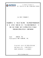 nghiên cứu ứng dụng phương pháp peroxon để xử lý độ màu hữu cơ và cod trong nước thải dệt nhuộm tại công ty dệt may thành công thành phố hồ chí minh