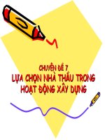 lựa chọn nhà thầu trong hoạt động xây dựng