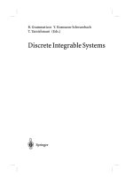 grammaticos b., kosmann-schwarzbach y., tamizhmani t. (eds.) discrete integrable systems 