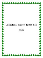 Cùng chia sẻ bí quyết đạt 990 điểm Toeic pot