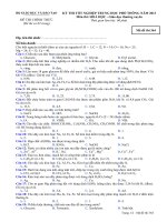 Đề thi - Đáp án môn Hóa học - Tốt nghiệp THPT Giáo dục thường xuyên ( 2013 ) Mã đề 364 pot