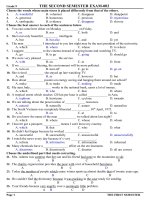 Đề thi kiểm tra tiếng anh học kỳ II tiếng anh lớp 9 2002