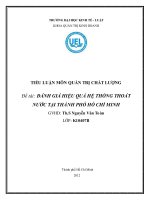tiểu luận đánh giá hiệu quả hệ thống thoát nước tại thành phố hồ chí minh