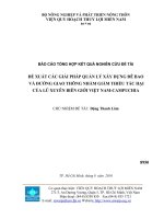 Đề xuất các giải pháp quản lý xây dựng đê bao và đường giao thông nhằm giảm thiểu tác hại của lũ xuyên biên giới việt nam campuchia