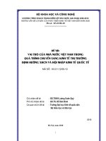 Vai trò của nhà nước việt nam trong quá trình chuyển sang kinh tế thị trường định hướng xã hội chủ nghĩa và hội nhập kinh tế quốc tế