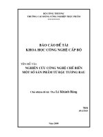 Nghiên cứu công nghệ chế biến một số sản phẩm từ đậu tương rau