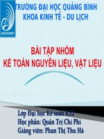 bài tập nhóm kế toán nguyên liệu, vật liệu