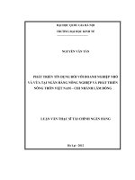 phát triển tín dụng đối với doanh nghiệp nhỏ và vừa tại ngân hàng nông nghiệp và phát triển nông thôn việt nam chi nhánh lâm đồng