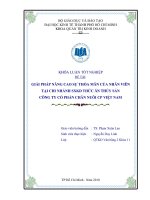 Giải pháp nâng cao sự thõa mãn của nhân viên tại chi nhánh sản xuất kinh doanh thức ăn thủy sản tại công ty Cổ phần chăn nuôi cổ phần Việt Nam