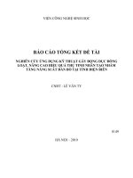 nghiên cứu ứng dụng kỹ thuật gây động dục đồng loạt, nâng cao hiệu quả thụ tinh nhân tạo nhằm tăng năng suất đàn bò tại tỉnh điện biên