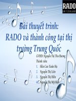 bài thuyết trình rado và thành công tại thị tuòng trung quốc