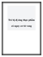 Trẻ bị dị ứng thực phẩm có nguy cơ tử vong docx