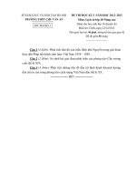 Đề thi học kì 1 môn Sử 10 nâng cao 1 trường Chu Văn An năm 2013 docx