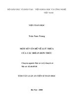 Một số vấn đề về luỹ thừa của các iđêan đơn thức