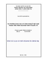 Thị trường khoa học và công nghệ ở Việt Nam trong tiến trình hội nhập kinh tế quốc tế