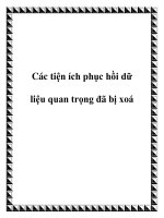 Các tiện ích phục hồi dữ liệu quan trọng đã bị xoá potx