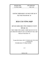 Hoàn thiện công nghệ và thiết bị sản xuất các sản phẩm mỹ nghệ từ gỗ và sản phẩm từ mây tre