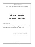 Nghiên cứu vật liệu compoisite chế tạo khuôn ép có độ bền cơ học cao tạo hình sản phẩm gốm, sứ dân dụng