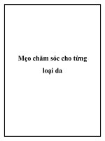 Mẹo chăm sóc cho từng loại da docx