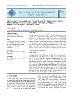 HIỆU QUẢ CỦA BIOSAR PHÕNG TRỪ BỆNH ĐẠO ÔN (PYRICULARIA GRISEA) TRONG MÔ HÌNH CANH TÁC LÖA THEO TIÊU CHUẨN VIỆTGAP TẠI HUYỆN TAM NÔNG, TỈNH ĐỒNG THÁP docx