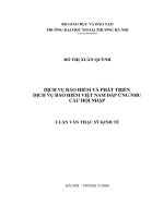 Dịch vụ bảo hiểm và phát triển dịch vụ bảo hiểm Việt Nam đáp ứng nhu cầu hội nhập