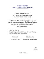 Nghiên cứu thiết kế và công nghệ chế tạo cụm trục các đăng truyền lực của xe tải dưới ba tấn nâng cao năng lực nội địa hoá phụ tùng ô tô