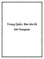 Trung Quốc: Bảo tồn lối hát Nanguan potx