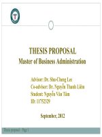 THESIS PROPOSAL  Master of Business Administration