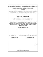 Nghiên cứu cơ sở khoa học nhằm quản lý và phát triển bền vững hệ thống công trình dầu tiếng phục vụ phát triển kinh tế xã hội vùn kinh tế trọng điểm phía nam