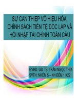 Sự can thiệp vô hiệu hóa, chính sách tiền tệ độc lập và hội nhập tài chính toàn cầu
