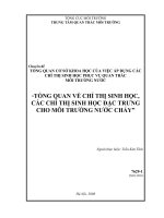 Nghiên cứu cơ sở khoa học và thực tiễn nhằm xây dựng, thử nghiệm bộ chỉ thị sinh học phục vụ quan trắc môi trường các lưu vực sông của việt nam   áp dụng thử nghiệm cho lưu vực sông nhuệ   đáy   tổng quan về chỉ thị sinh học,