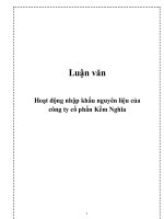 luận văn hoạt động nhập khẩu nguyên liệu của công ty cổ phẩn kềm nghĩa