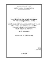 Nghiên cứu chế tạo các loại sợi ngắn và vải mát từ tre và luồng để gia cường cho vật liệu polyme compozit thân thiện môi trường
