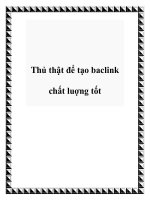 Thủ thật để tạo baclink chất luợng tốt ppt