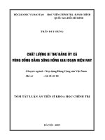 Chất lượng bí thư Đảng uỷ xã vùng đồng bằng sông Hồng giai đoạn hiện nay
