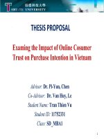 Examing the Impact of Online Cosumer  Trust on Purchase Intention in Vietnam