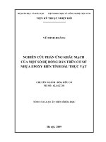 Nghiên cứu phản ứng khâu mạch của một số hệ đóng rắn trên cơ sở nhựa epoxy biến tính dầu thực vật