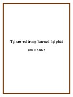 Tại sao -ed trong ''''learned'''' lại phát âm là /-id/? docx