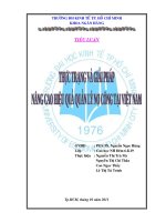 Thực trạng và giải pháp nâng cao hiệu quả quản lý nợ công tại Việt Nam