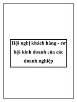 Hội nghị khách hàng - cơ hội kinh doanh của các doanh nghiệp potx