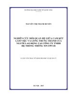 Nghiên cứu mối quan hệ giữa cam kết làm việc và lòng trung thành của người lao động tại công ty TNHH Hệ thống thông tin FPT-IS