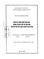 Một số biện pháp giáo dục hành vi giao tiếp có văn hoá đối với trẻ em lang thang tại Hà Nội