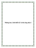 Những lưu ý khi thiết kế và thi công nhà ở ppt